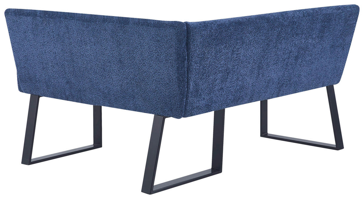 ECKBANK 160/130 cm Leinenoptik Dunkelblau   - Schwarz/Dunkelblau, KONVENTIONELL, Textil/Metall (160/130cm) - MID.YOU