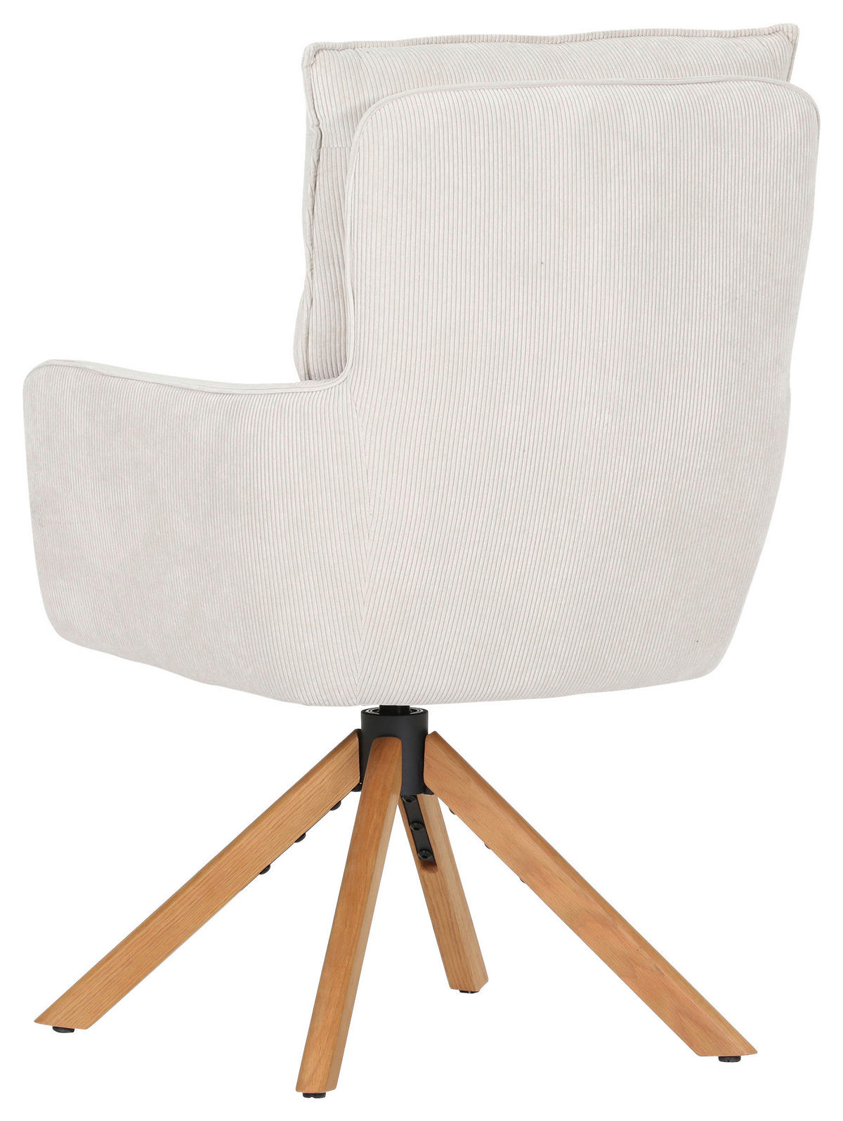 ARMLEHNSTUHL  Stoffauswahl, Sitzfläche 360° drehbar, automatische Rückholfunktion Cord  - Eichefarben/Beige, Design, Holz/Textil (60/95/62cm) - Novel