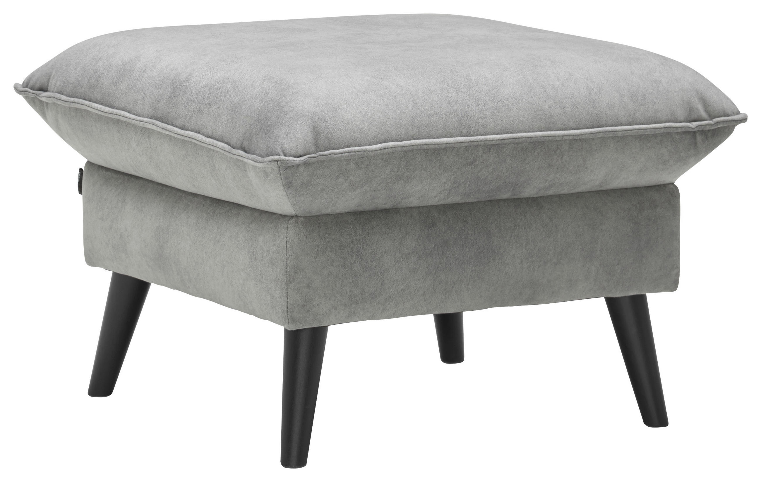 HOCKER Velours Grau  - Schwarz/Grau, Design, Holz/Textil (63/44/63cm) - Carryhome