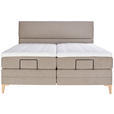 BOXSPRINGBETT 200/200 cm  in Hellbraun  - Hellbraun/Eichefarben, KONVENTIONELL, Holz/Textil (200/200cm) - Voleo