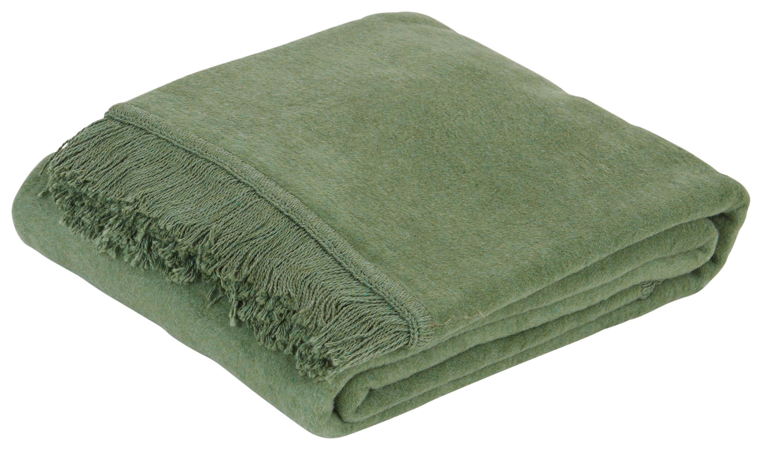 Kuscheldecke Laura Grün 130x170 Cm Fransen