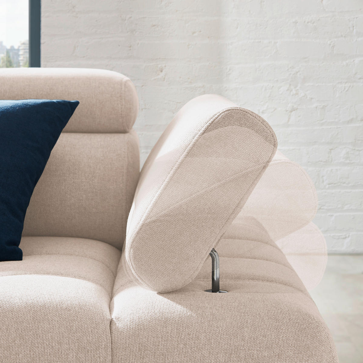 ECKSOFA in Webstoff Beige  - Beige/Schwarz, Design, Textil/Metall (223/263cm) - Welnova