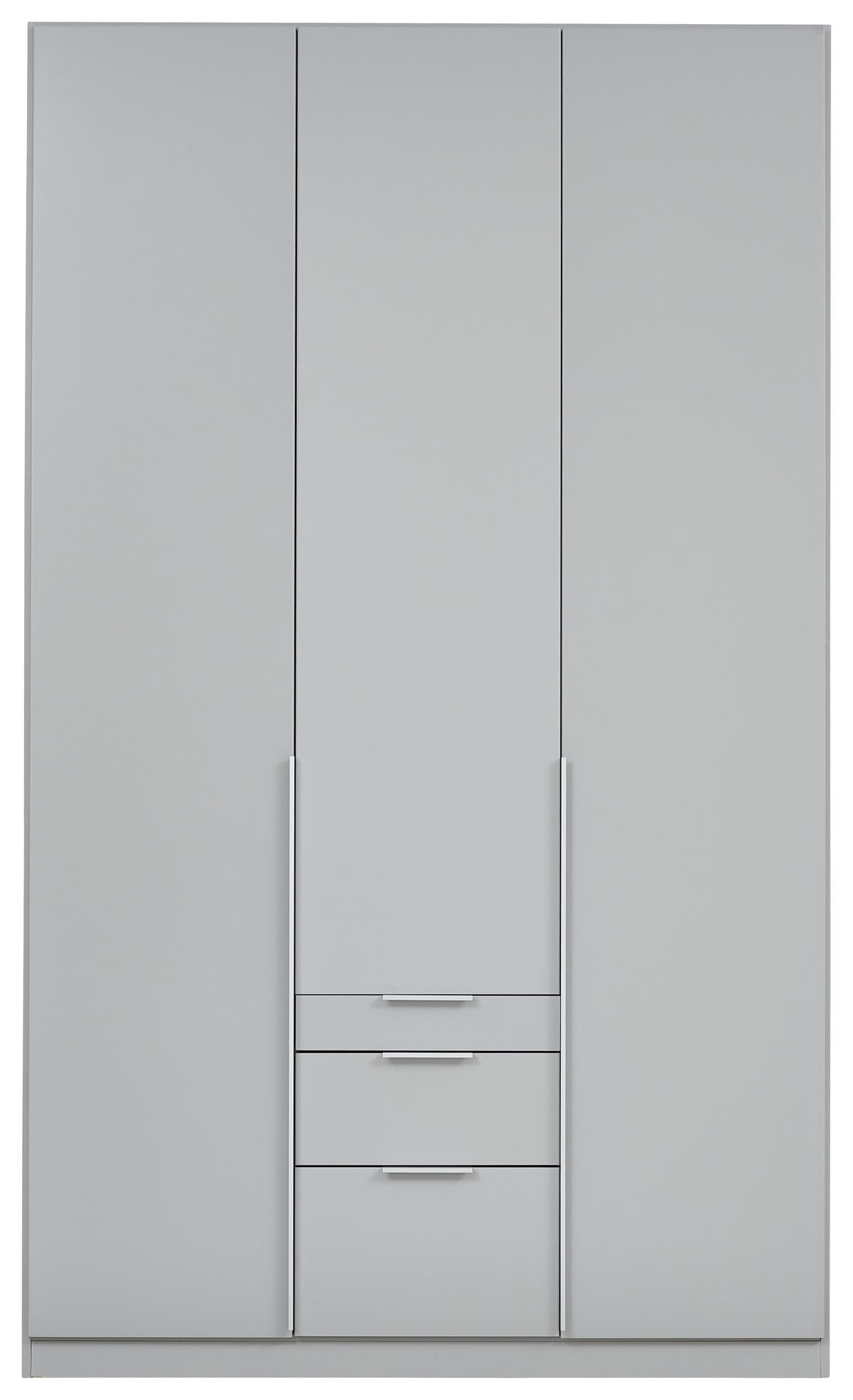 DREHTÜRENSCHRANK in Hellgrau  - Hellgrau/Alufarben, Modern, Holzwerkstoff (136/229/54cm) - Rauch Möbel