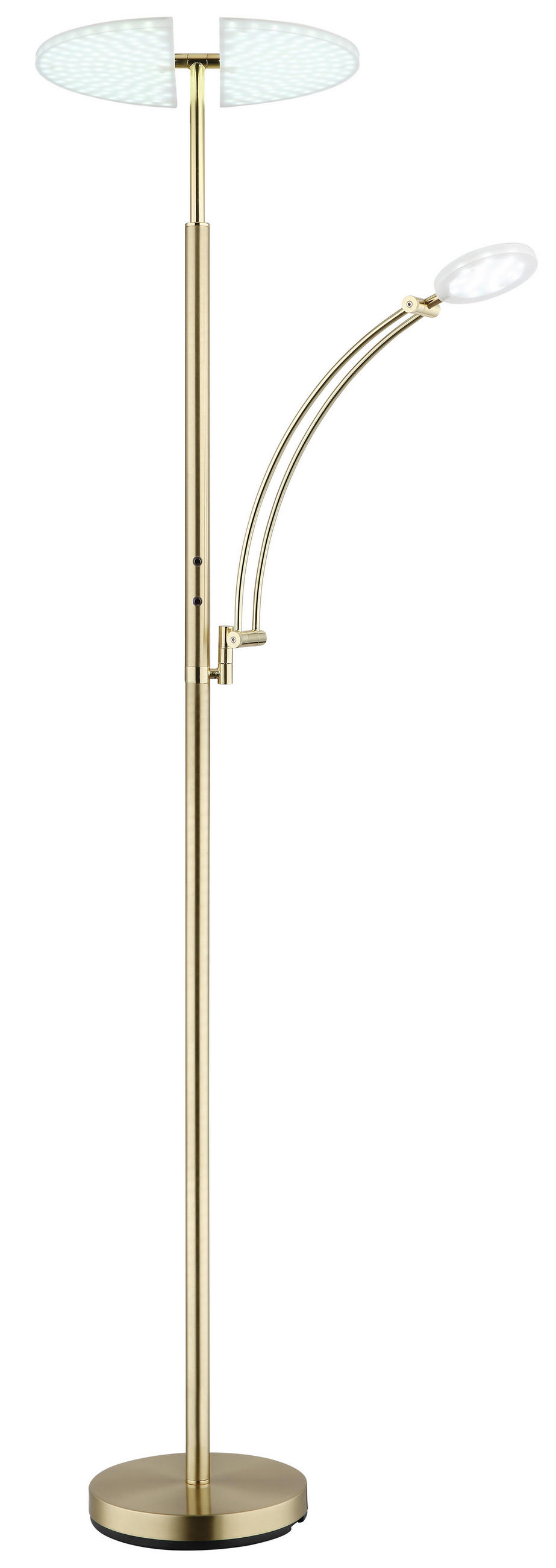 LED-STEHLEUCHTE Tirana 80/40,5/183 cm  - Messingfarben/Schwarz, Design, Kunststoff/Metall (80/40,5/183cm) - Globo