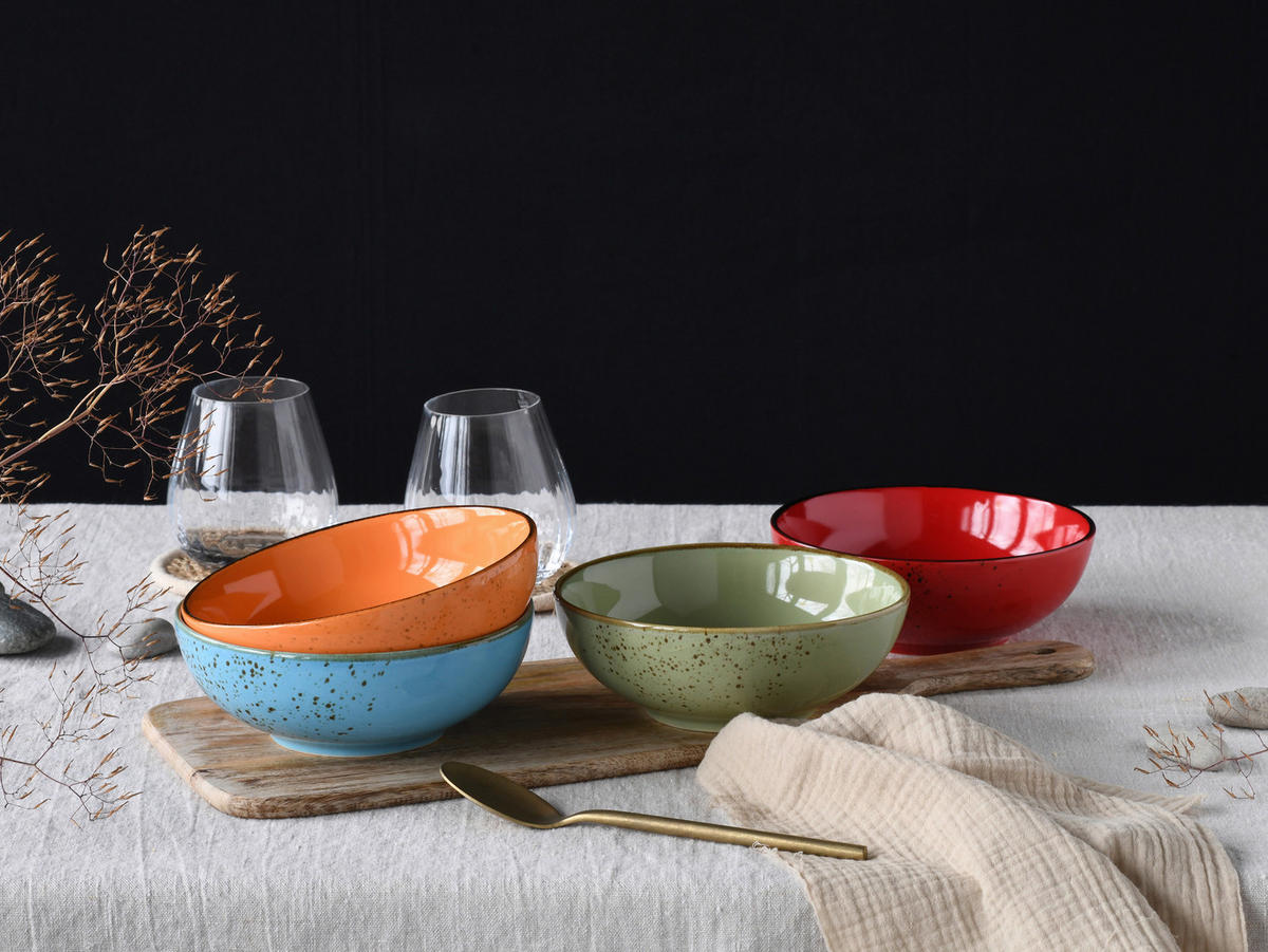 SCHÜSSELSET Nature Collection 4-teilig  - Multicolor, Design, Keramik - Creatable