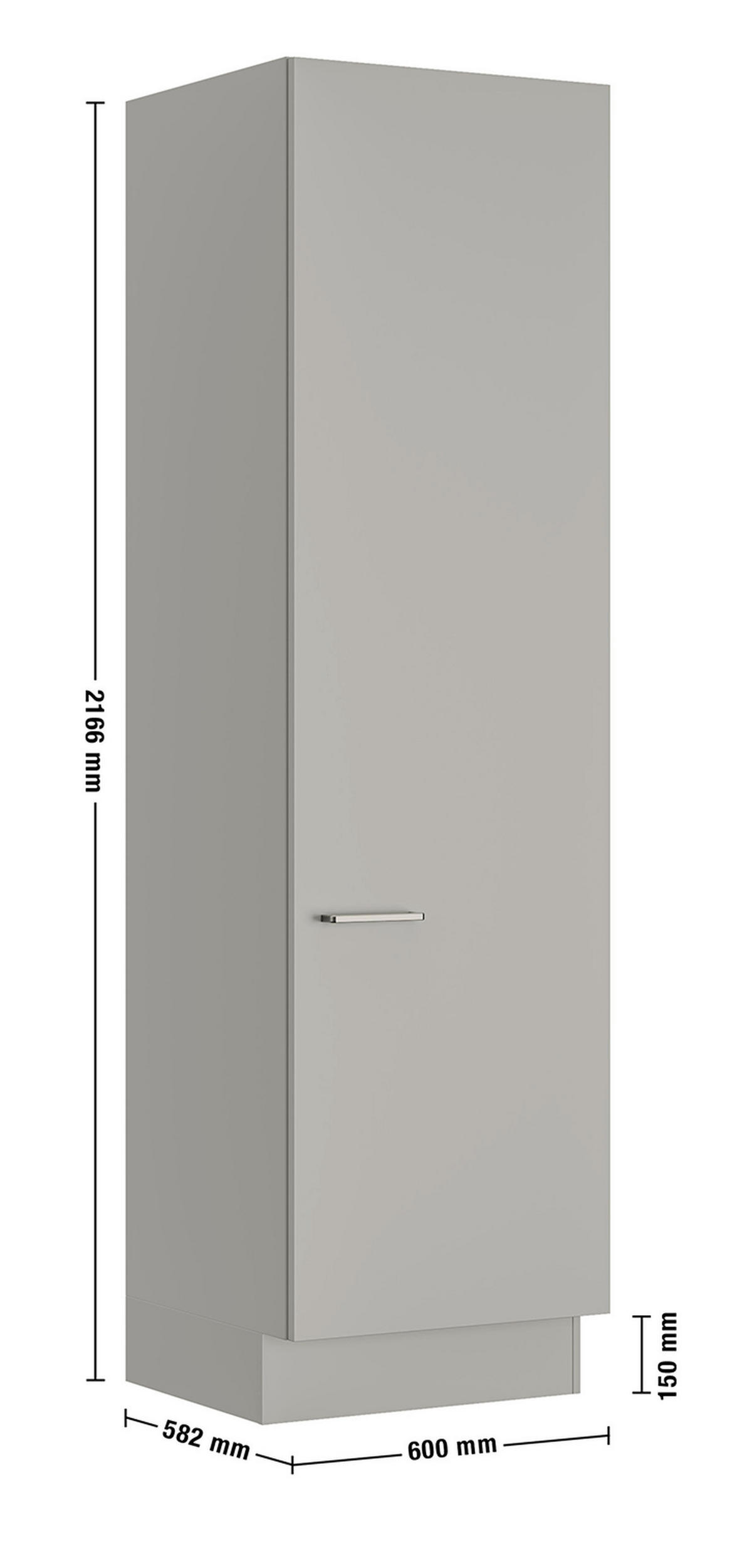 WÄSCHESCHRANK 60/216,6/58,2 cm  in Grau  - Edelstahlfarben/Grau, MODERN, Holzwerkstoff/Metall (60/216,6/58,2cm) - Nobilia