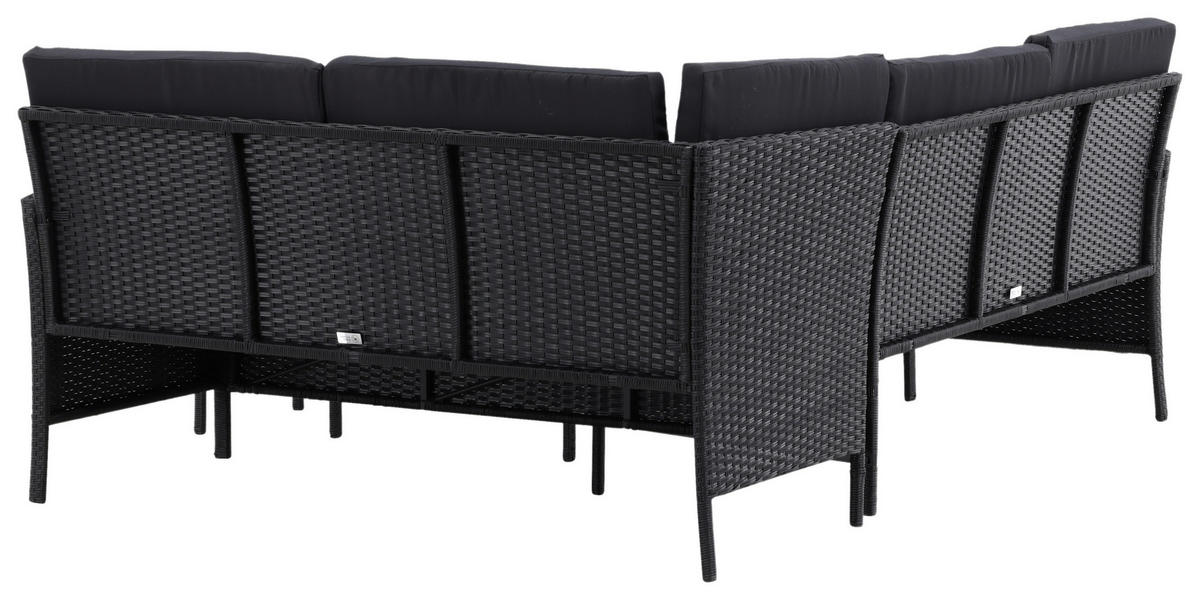 DINING-LOUNGESET  - Schwarz, KONVENTIONELL, Kunststoff - Gardenson