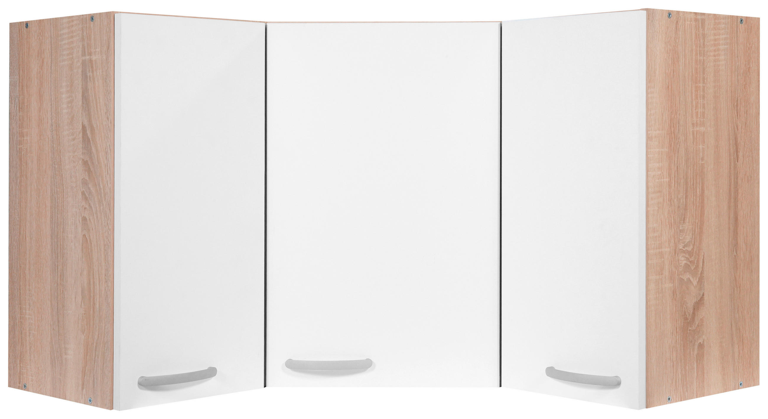 KOTNA ZGORNJA OMARICA - bela/barve aluminija, Design, kovina/leseni material (87/60/30cm) - Boxxx