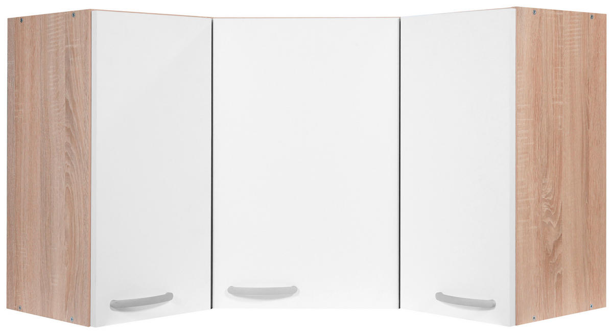 GORNJI UGAONI ELEMENT  87/60/30 cm  - sonoma hrast/boja aluminijuma, Dizajnerski, metal/pločasti materijal (87/60/30cm) - Xora