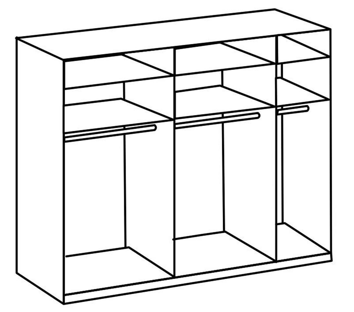 SCHWEBETÜRENSCHRANK 250/236/65 cm 2-türig Weiß, Grau  - Chromfarben/Weiß, MODERN, Holzwerkstoff (250/236/65cm) - MID.YOU