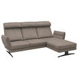 ECKSOFA  in Flachgewebe Taupe  279-327/176-217 cm  - Taupe/Schwarz, Design, Textil/Metall (279-327/176-217cm) - Dieter Knoll