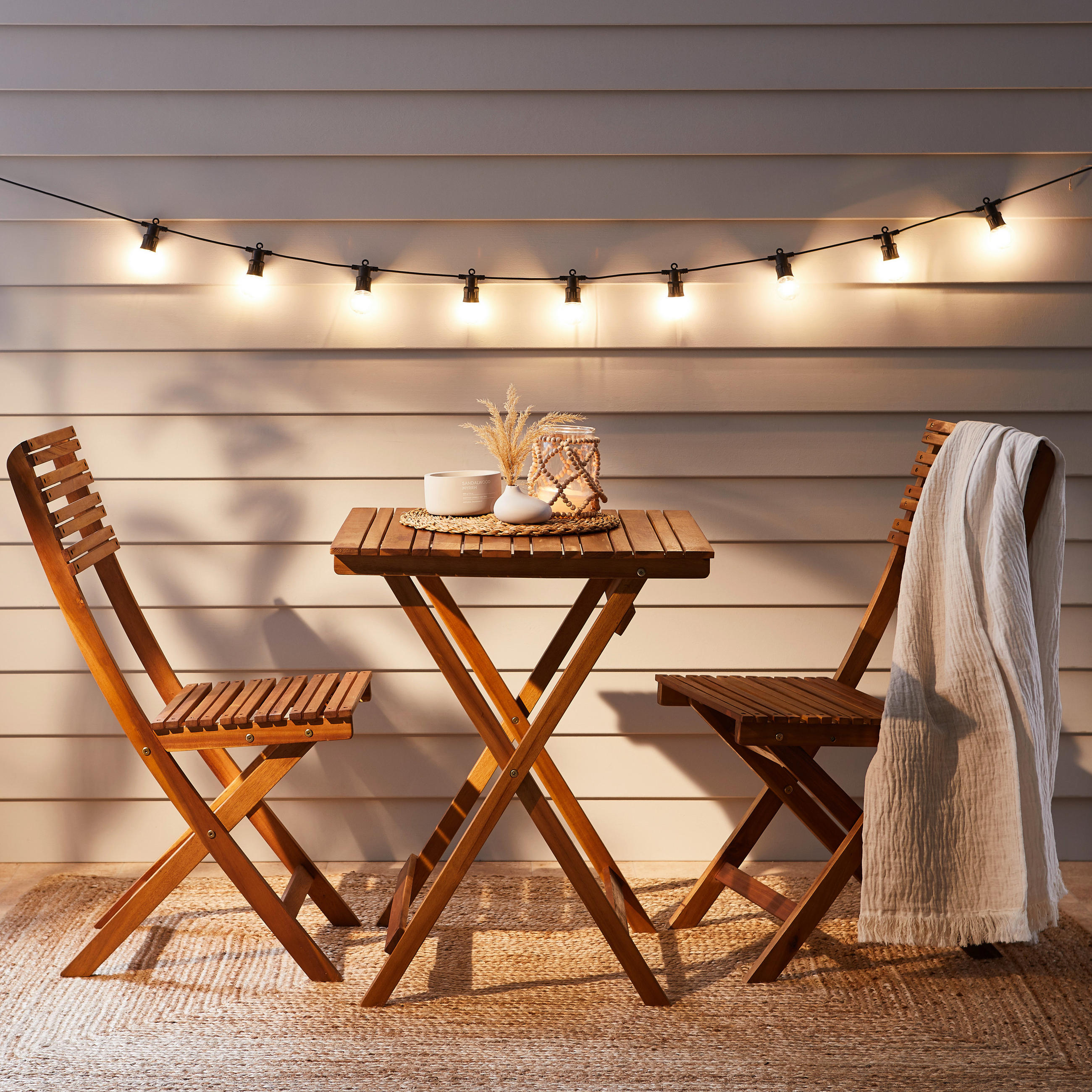BALKONSET  - Akaziefarben, Natur, Holz (60/55/74/89,5/60/38,5cm) - Ambia Garden