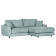 ECKSOFA Hellblau Cord  - Schwarz/Hellblau, Design, Kunststoff/Textil (240/175cm) - Landscape