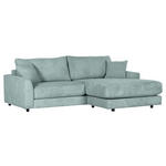 ECKSOFA in Cord Hellblau  240/175 cm  - Schwarz/Hellblau, Design, Kunststoff/Textil (240/175cm) - Landscape