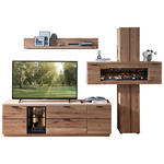 WOHNWAND  in Schwarz, Wildeiche   - Wildeiche/Schwarz, Natur, Glas/Holz - Linea Natura