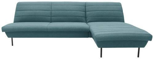 ECKSOFA Looks IX Petrol Webstoff  - Petrol/Schwarz, Design, Textil/Metall (274/168cm) - LOOKS by W.Joop