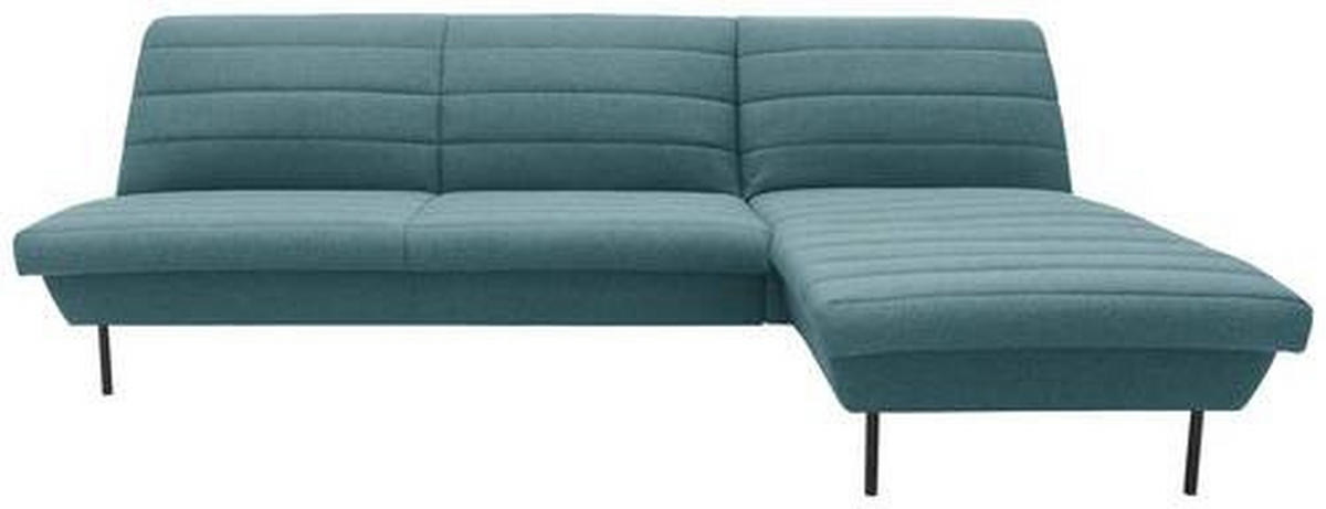 ECKSOFA Looks IX Petrol Webstoff  - Petrol/Schwarz, Design, Textil/Metall (274/168cm) - LOOKS by W.Joop
