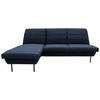 ECKSOFA Looks IX Blau Webstoff  - Blau/Schwarz, Design, Textil/Metall (168/214cm) - LOOKS by W.Joop