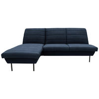 ECKSOFA in Webstoff Blau  168/214 cm  - Blau/Schwarz, Design, Textil/Metall (168/214cm) - LOOKS by W.Joop