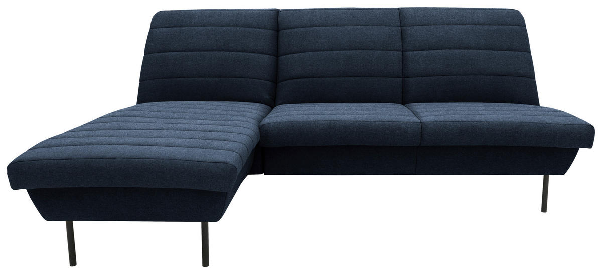 ECKSOFA in Webstoff Blau  168/214 cm  - Blau/Schwarz, Design, Textil/Metall (168/214cm) - LOOKS by W.Joop