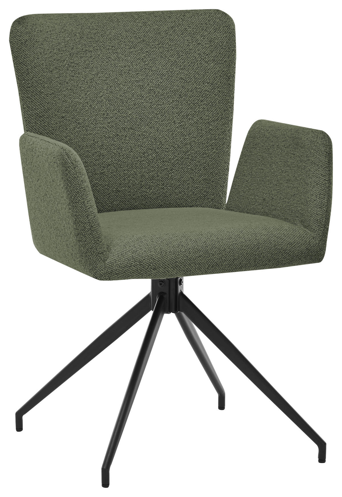 ARMLEHNSTUHL  in Stahl Bouclé  - Schwarz/Grün, Trend, Textil/Metall (57/86/61,5cm) - SetOne by Musterring