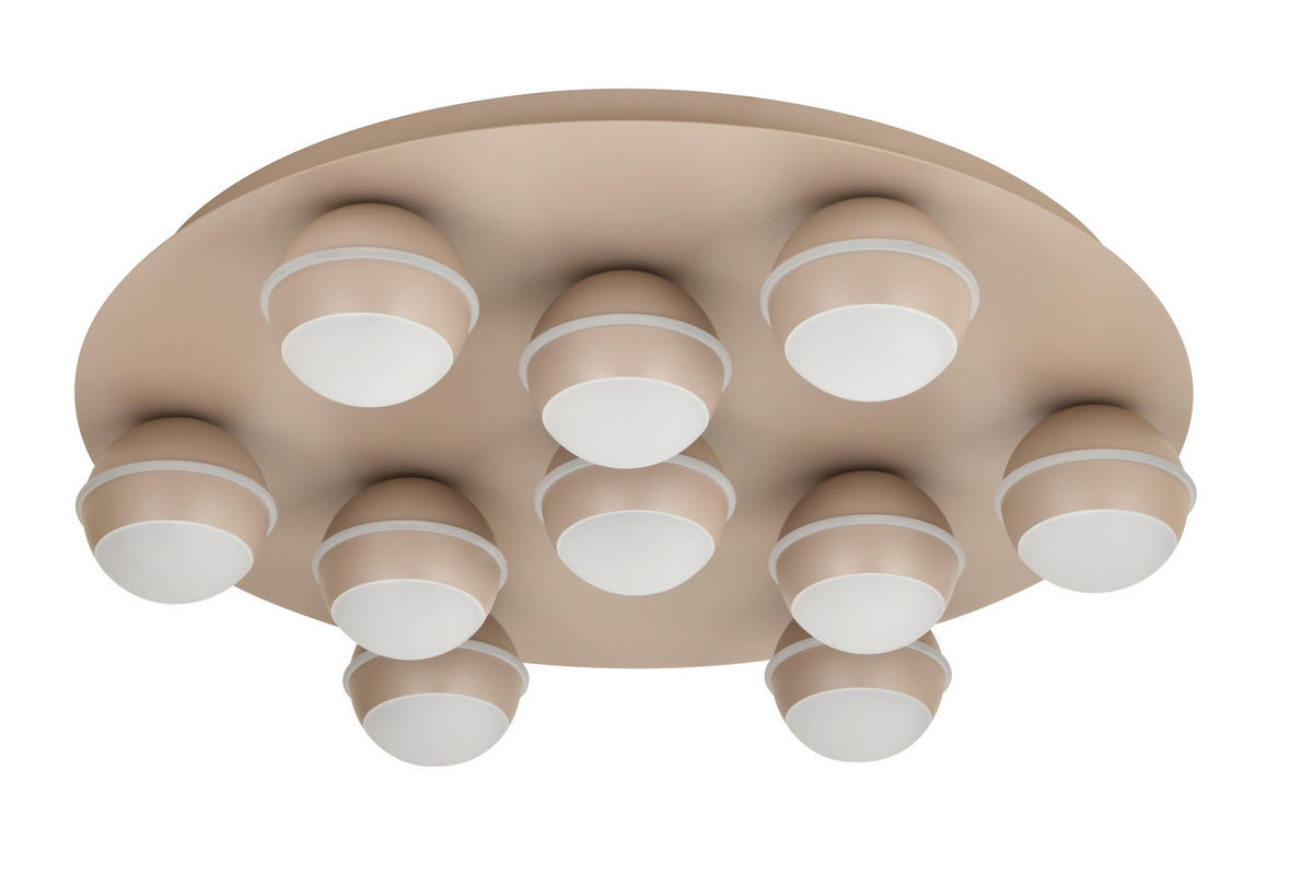 LED-DECKENLEUCHTE Biarritz 60/60/14 cm  - Sandfarben, Design, Kunststoff/Metall (60/60/14cm)