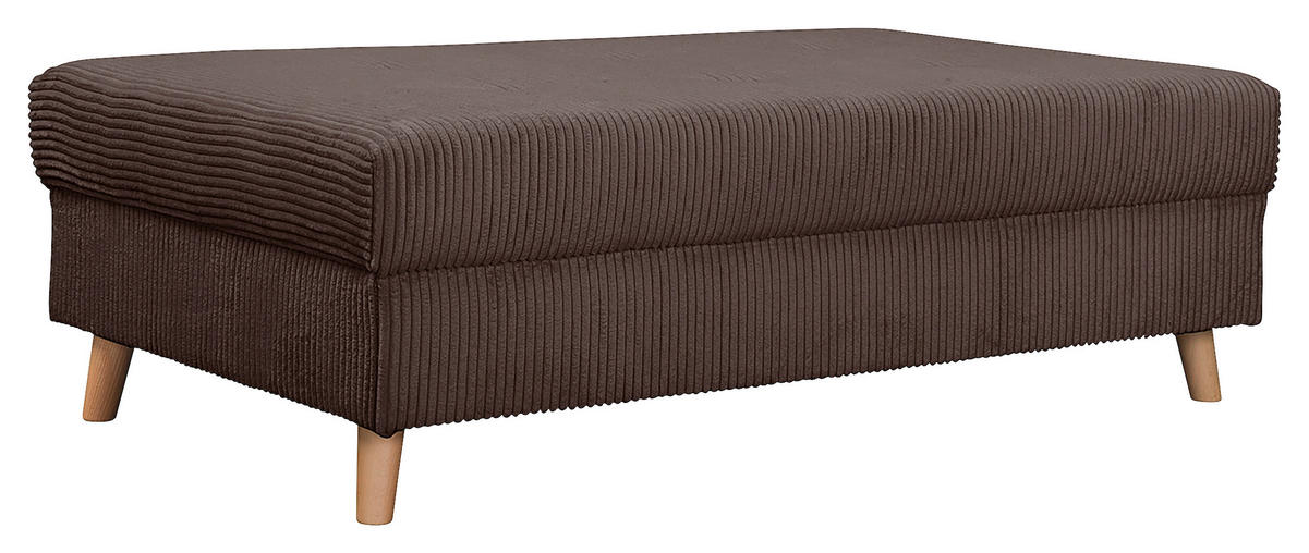 ECKSOFA inkl. Hocker Ariella Braun Cord  - Naturfarben/Braun, Design, Holz/Textil (231/161cm) - Livetastic