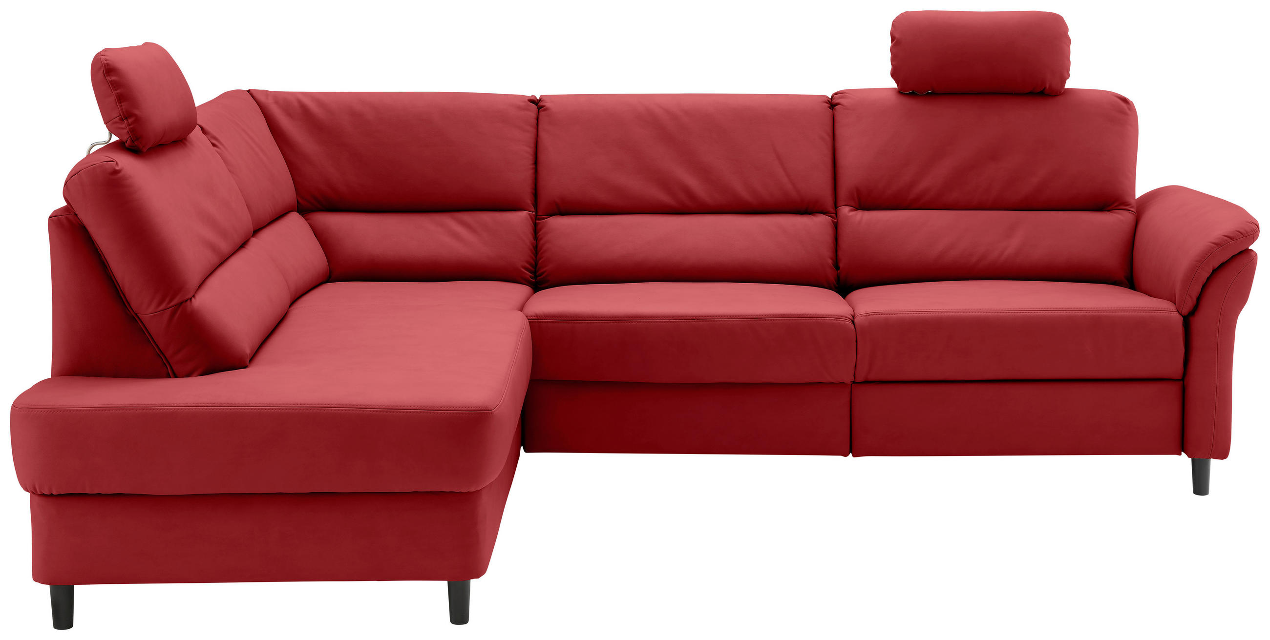 ECKSOFA in Lederlook Rot  190/266 cm  - Rot/Schwarz, MODERN, Holz/Textil (190/266cm) - Livetastic