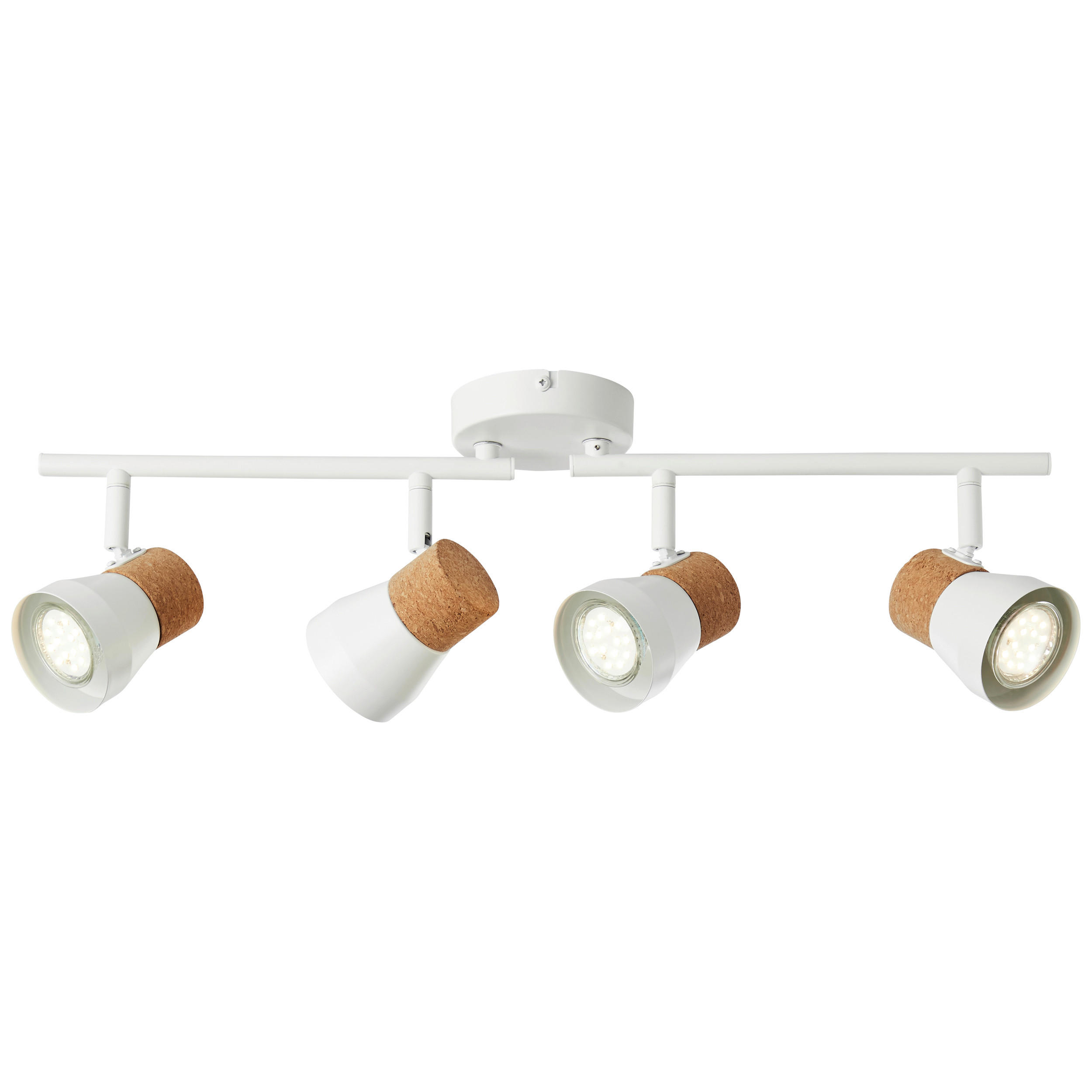 DECKENSTRAHLER - Weiss/Braun, Basics, Holz/Metall (61/16,5/10cm) - Brilliant