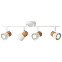 DECKENSTRAHLER - Weiss/Braun, Basics, Holz/Metall (61/16,5/10cm) - Brilliant