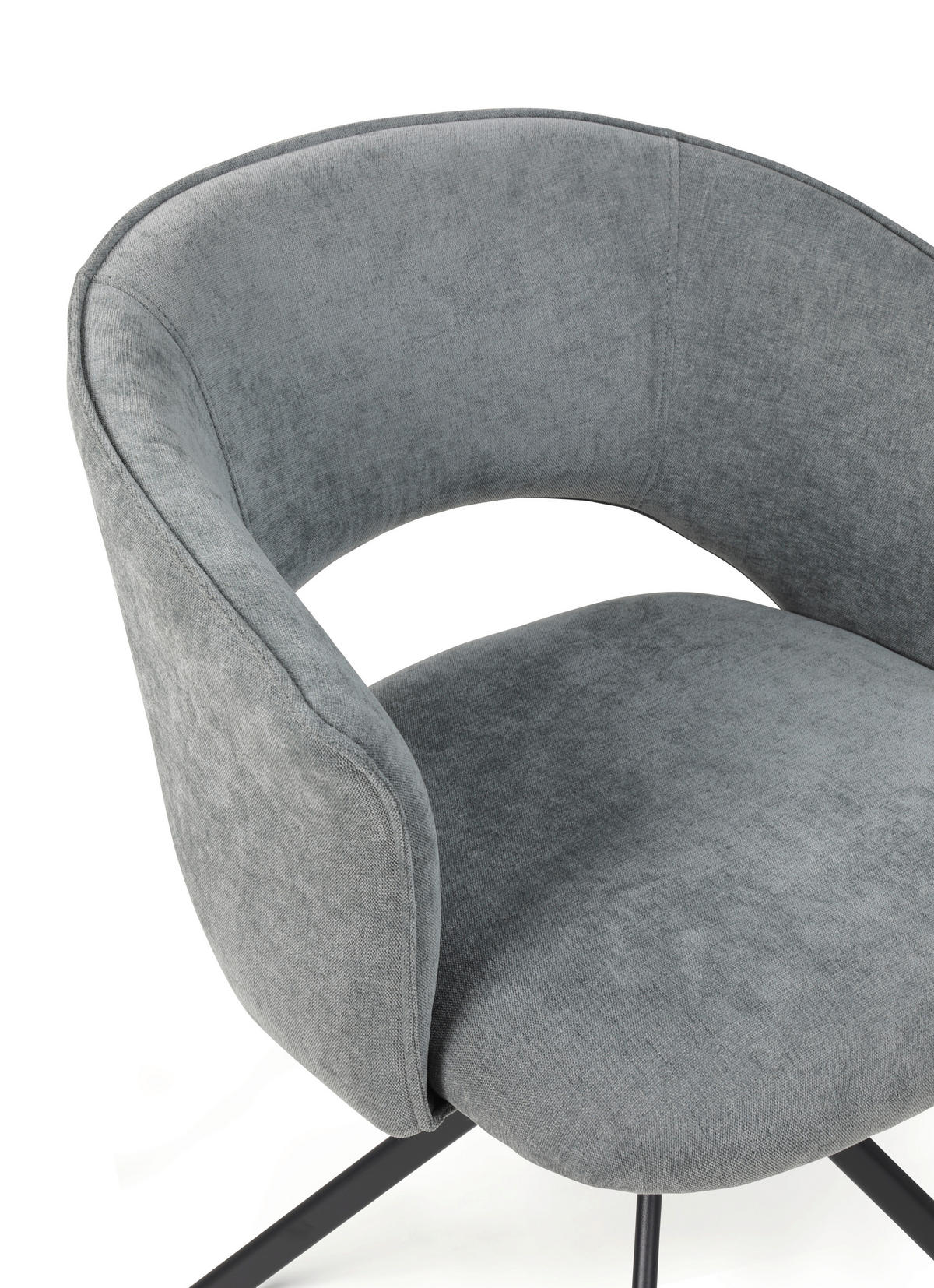 ARMLEHNSTUHL  in Stahl Chenille  - Beige/Schwarz, Basics, Textil/Metall (61,5/78,5/59cm) - Tom Tailor