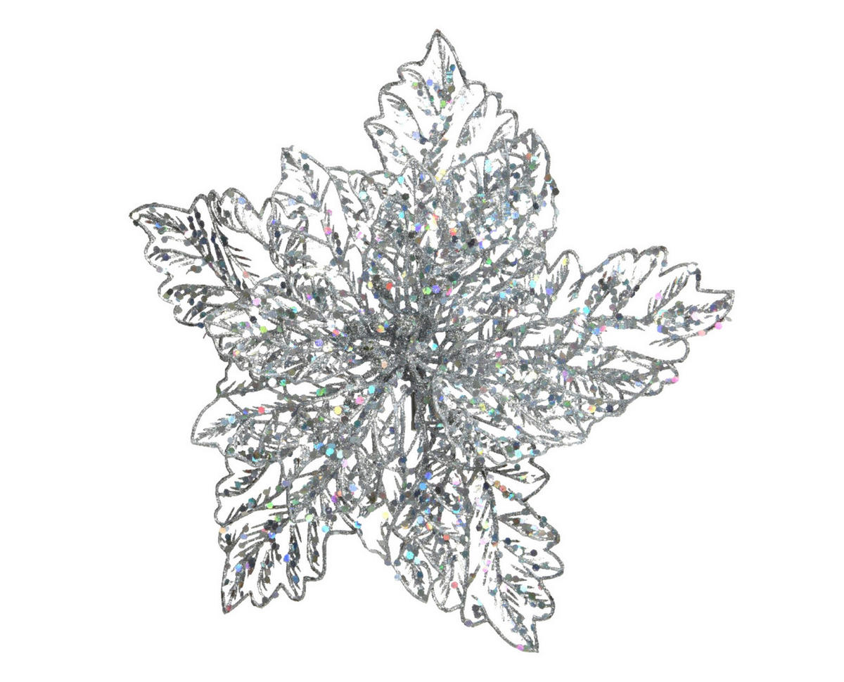 DEKOBLUME - Silberfarben, LIFESTYLE, Kunststoff (23,50/23,50/10,00cm)