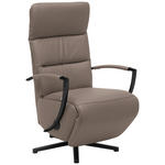RELAXSESSEL in Leder Fango  - Fango/Schwarz, Design, Leder/Metall (64/112/80cm) - Cantus