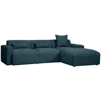 ECKSOFA Petrol Cord  - Petrol/Schwarz, Design, Kunststoff/Textil (303/196cm) - Livetastic