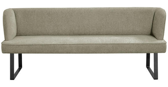 SITZBANK 185/91/66 cm Webstoff Schwarz, Hellgrün  - Schwarz/Hellgrün, Design, Textil/Metall (185/91/66cm) - Novel
