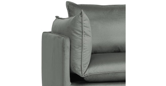 ECKSOFA Grau Samt  - Schwarz/Grau, Design, Textil/Metall (241/200cm) - Carryhome