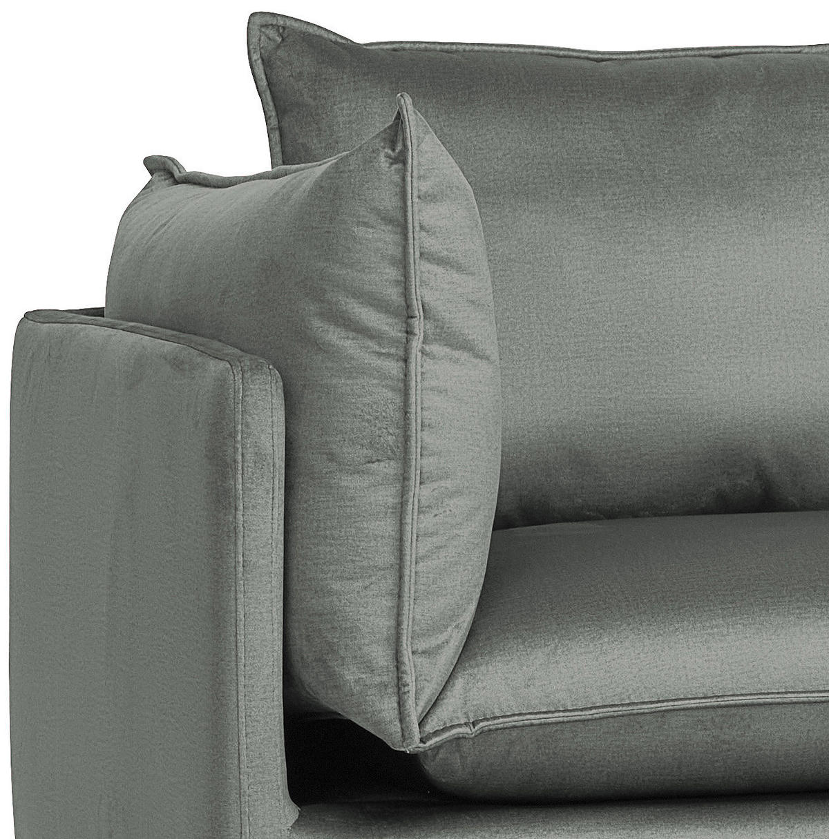 HÖRNSOFFA i sammet grå  - svart/grå, Design, metall/textil (241/200cm) - Carryhome