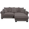 ECKSOFA Dunkelgrau Cord  - Dunkelgrau/Schwarz, KONVENTIONELL, Kunststoff/Textil (255/185cm) - Hom`in