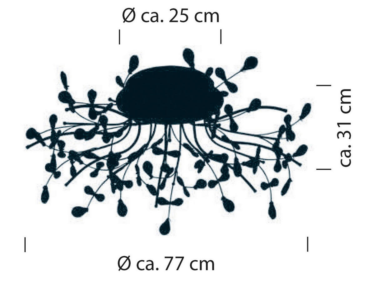 LED-DECKENLEUCHTE Crystal X 77 cm  - Messingfarben, Design, Glas/Metall (77cm) - Hell