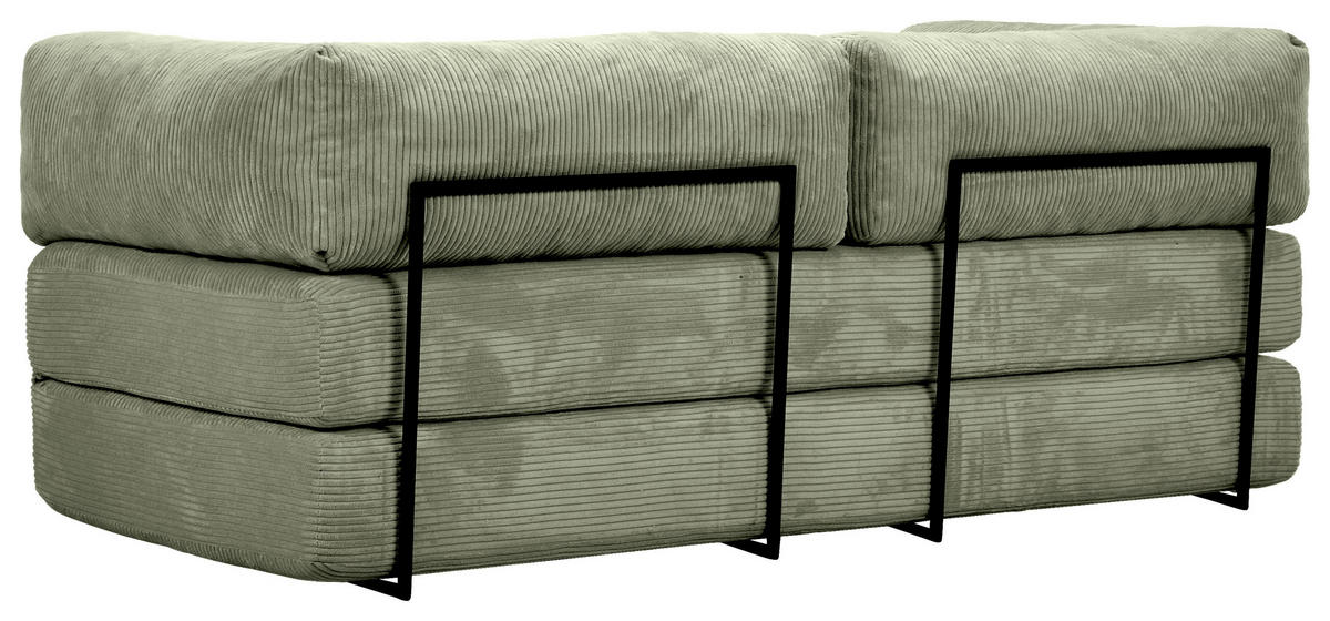 SCHLAFSOFA Cord Salbeigrün  - Salbeigrün, KONVENTIONELL, Textil/Metall (200/77/80cm) - Carryhome