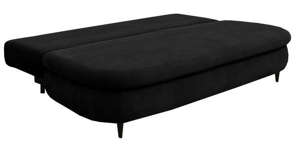 SCHLAFSOFA Simon Webstoff, Plüsch Schwarz  inkl. Rückenkissen, Bettkasten, Schlaffunktion, Rücken echt  - Schwarz, Design, Textil (213/89/105cm) - Novel