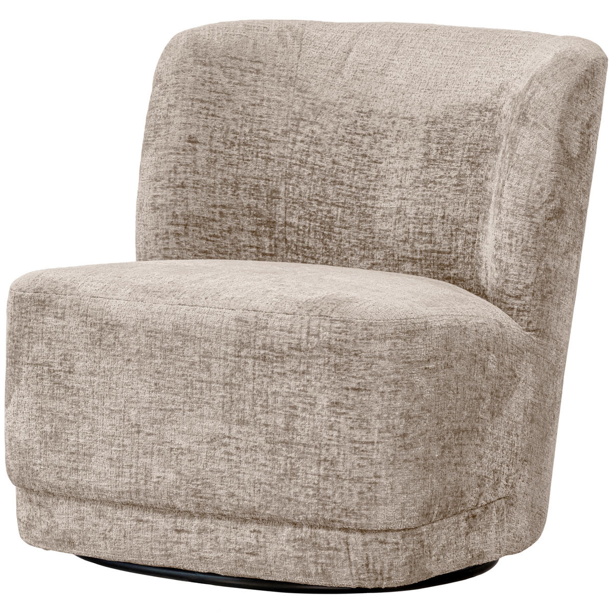 SESSEL in Samt Sandfarben  - Sandfarben/Schwarz, Design, Kunststoff/Textil (74/75/65cm) - Livetastic