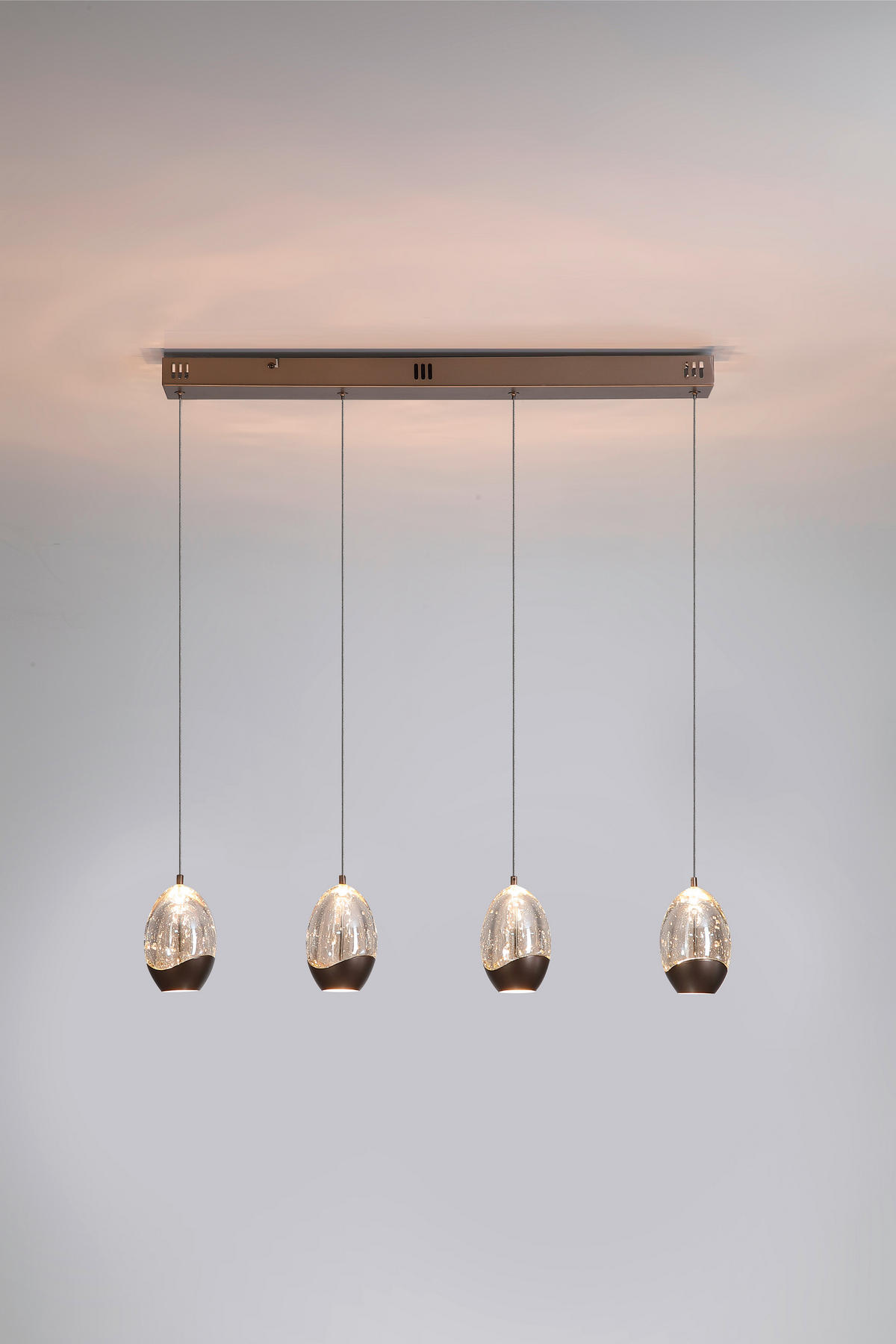 LED-HÄNGELEUCHTE 70/9/150 cm  - Champagner/Transparent, Trend, Glas/Metall (70/9/150cm)