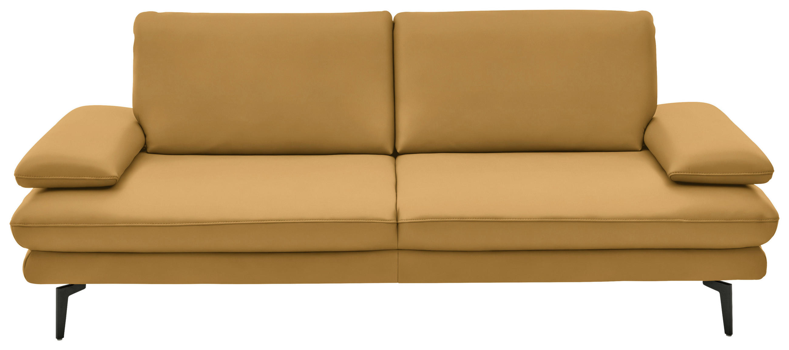 3-SITZER-SOFA in Leder Gelb  - Gelb/Schwarz, Design, Leder/Metall (222/86/104cm) - Dieter Knoll