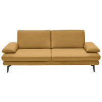 3-SITZER-SOFA in Leder Gelb  - Gelb/Schwarz, Design, Leder/Metall (222/86/104cm) - Dieter Knoll