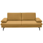 3-SITZER-SOFA  in Echtleder Gelb   - Gelb/Schwarz, Design, Leder/Metall (222/86/104cm) - Dieter Knoll