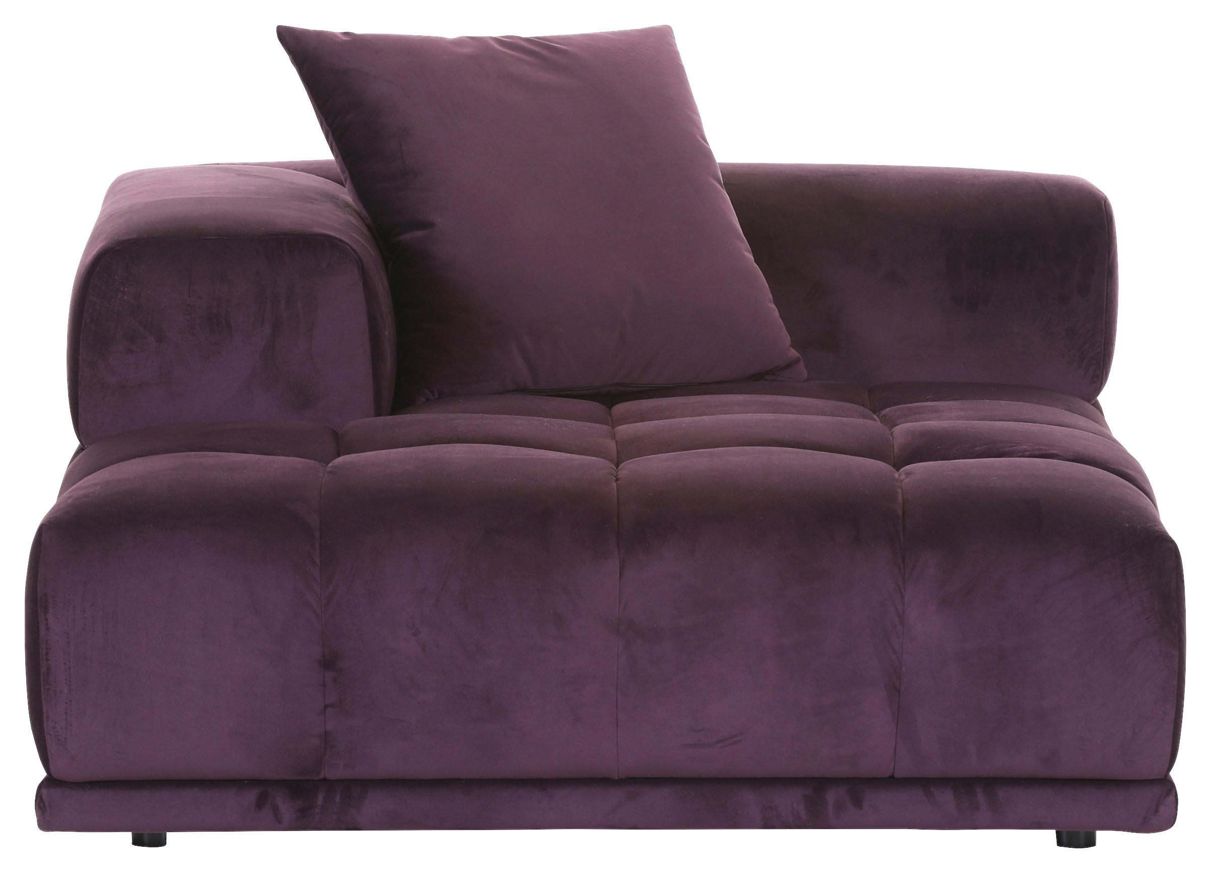 SOFAELEMENT Samt Brombeere  - Brombeere/Schwarz, KONVENTIONELL, Kunststoff/Textil (125/66/155cm) - Ambia Home