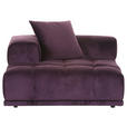 SOFAELEMENT Samt Brombeere  - Brombeere/Schwarz, KONVENTIONELL, Kunststoff/Textil (125/66/155cm) - Ambia Home