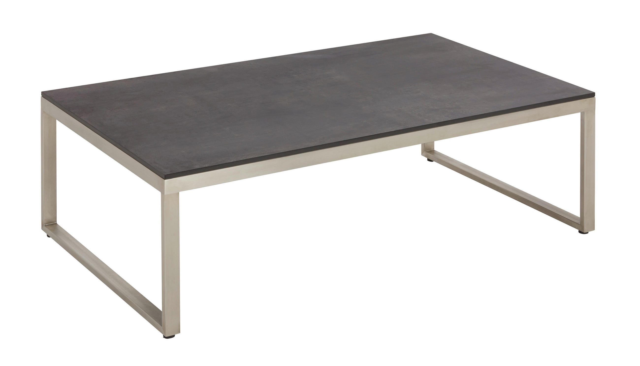 LOUNGETISCH 100/60/33 cm Metall, Kunststoff  - Edelstahlfarben/Dunkelgrau, MODERN, Kunststoff/Metall (100/60/33cm) - Amatio