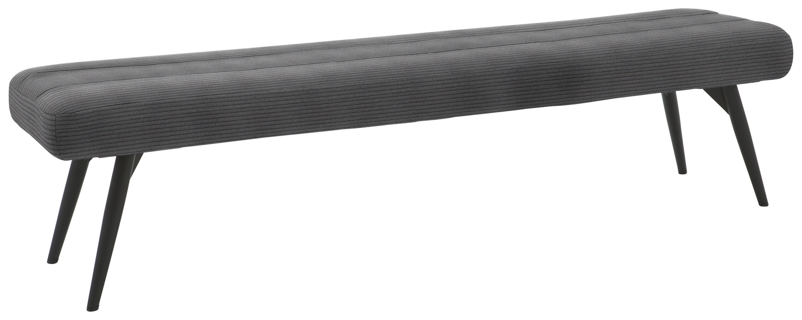 SITZBANK in Textil Dunkelgrau  - Dunkelgrau/Schwarz, Design, Textil/Metall (200/48/47cm) - Dieter Knoll